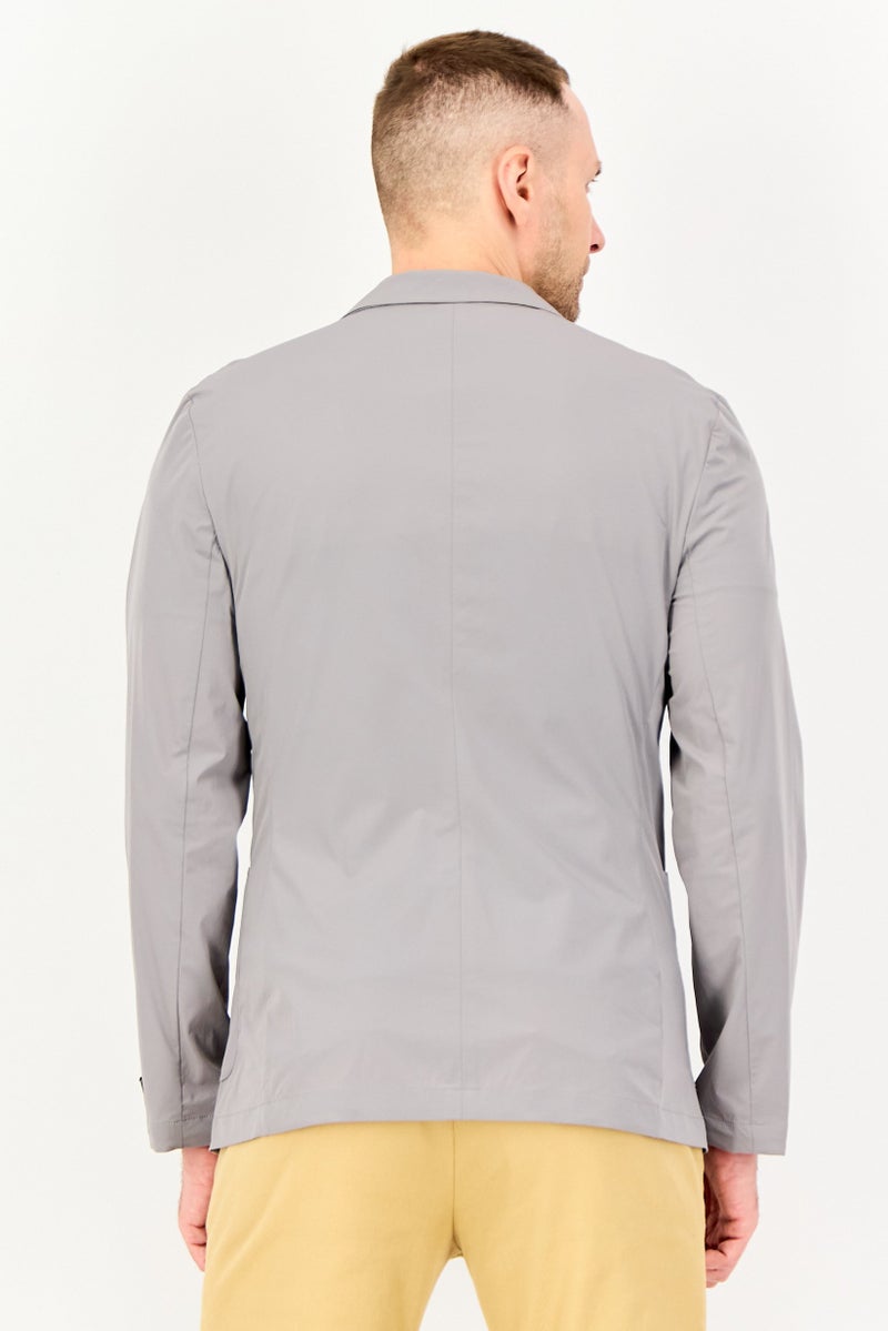 SELECTED Men Regular Fit Solid Semi Formal Blazer, Grey - Image 2