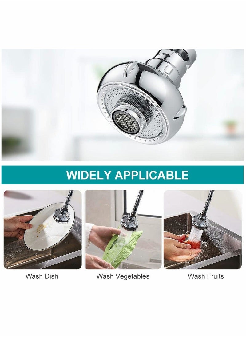 Generic - Kitchen Sink Faucet Aerator 360° Rotatable Faucet Sprayer Head 2 Modes Adjustable Sink Attachment with Universal Connector & Spare Gasket Anti-Splash Faucet Nozzle for Kitchen Bathroom Faucet - Image 1