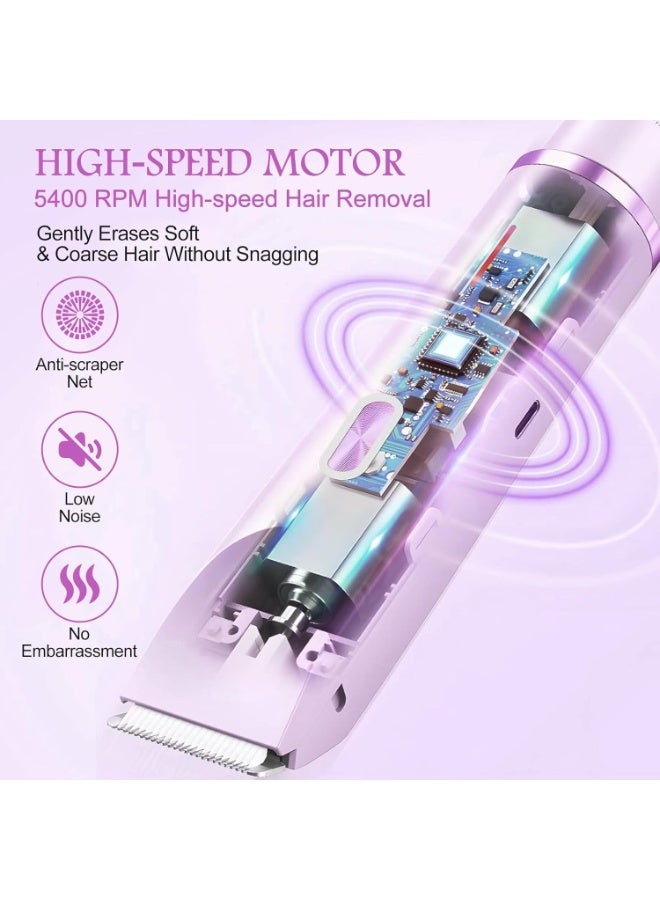 general Bikini Trimmer for Women, 2 in 1 Electric Razors for Women, Rechargeable Cordless & Painless Hair Removal, Ultra Low Silent, Easy Cleaning, IPX7 Waterproof Bikini Shaver for Sensitive Skin (Purple) - Image 3