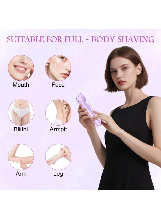 general Bikini Trimmer for Women, 2 in 1 Electric Razors for Women, Rechargeable Cordless & Painless Hair Removal, Ultra Low Silent, Easy Cleaning, IPX7 Waterproof Bikini Shaver for Sensitive Skin (Purple) - Image 5