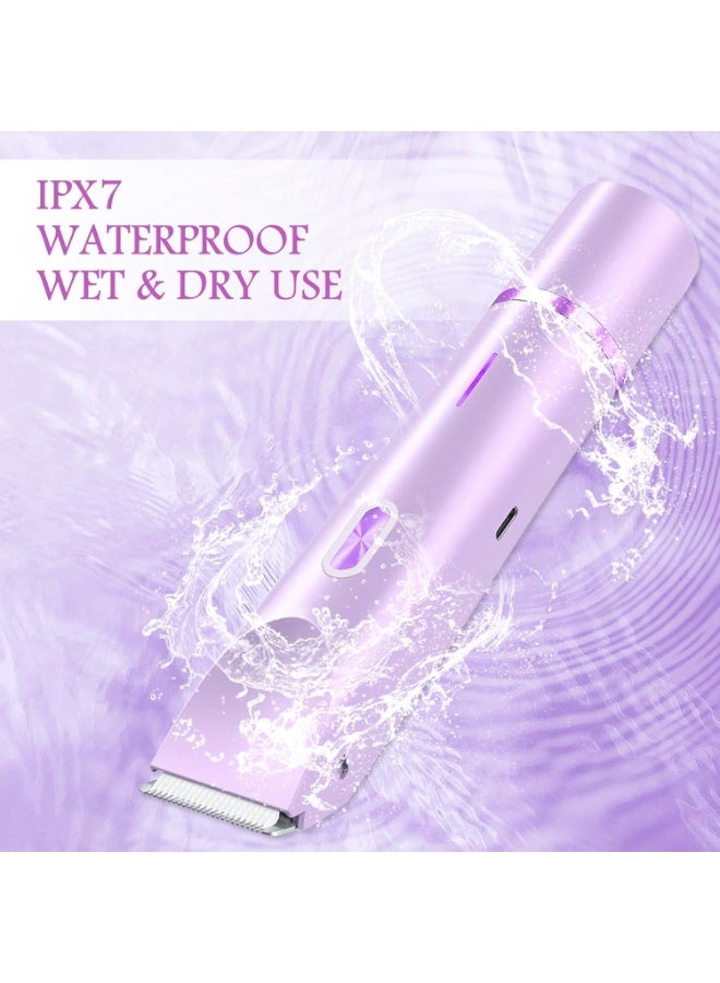 general Bikini Trimmer for Women, 2 in 1 Electric Razors for Women, Rechargeable Cordless & Painless Hair Removal, Ultra Low Silent, Easy Cleaning, IPX7 Waterproof Bikini Shaver for Sensitive Skin (Purple) - Image 4