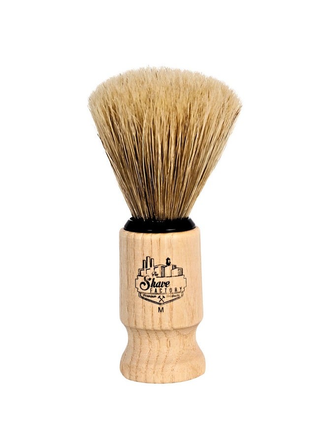 the shave factory 100% Pure Boar Bristles Shaving Brush Medium - Beech Wood Handle, Engineered For The Best Shave Of Your Life. Safety Razor, Double Edge Razor, Straight Razor, Shaving Razor  - Image 1