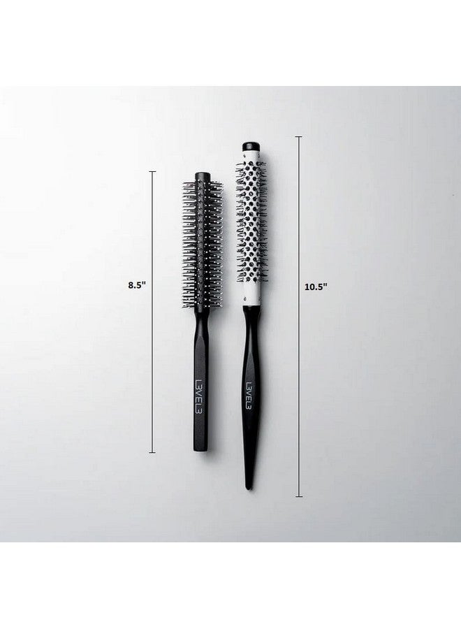 L3 Round Brush Set - Professional and Lightweight Design - Hair Stylist and Hair Dresses - Heat Resistant - Level Three Hair Brush - 2pc - Image 3