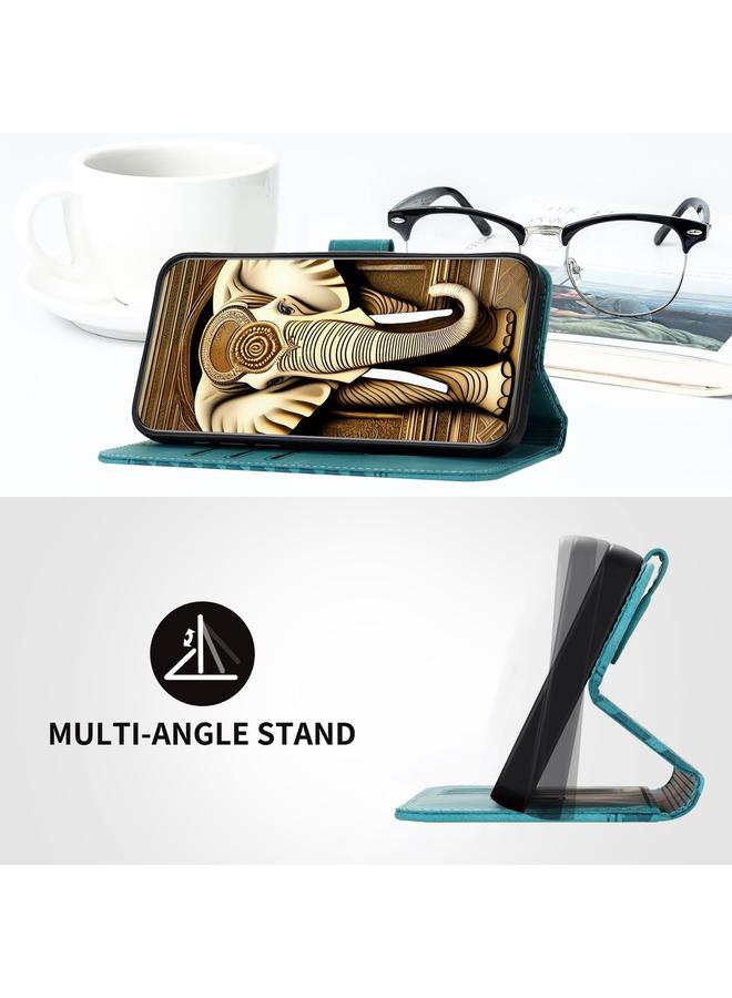 S-TOP Case For OnePlus 9 YX0060 Elephant Head Embossed Phone Leather Case with Lanyard - Image 4