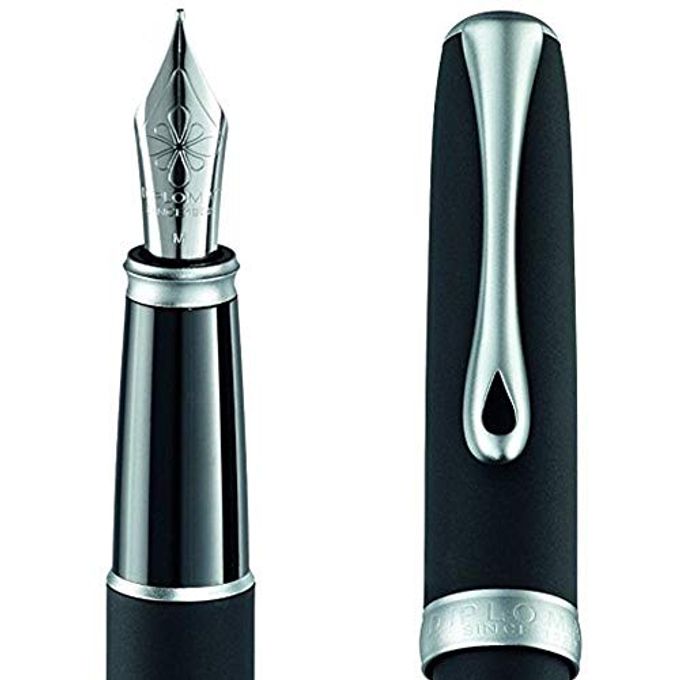 Diplomat Excellence A2 Fountain Pen With Steel Medium Nib Lapis Black/Matt Chrome - Image 3