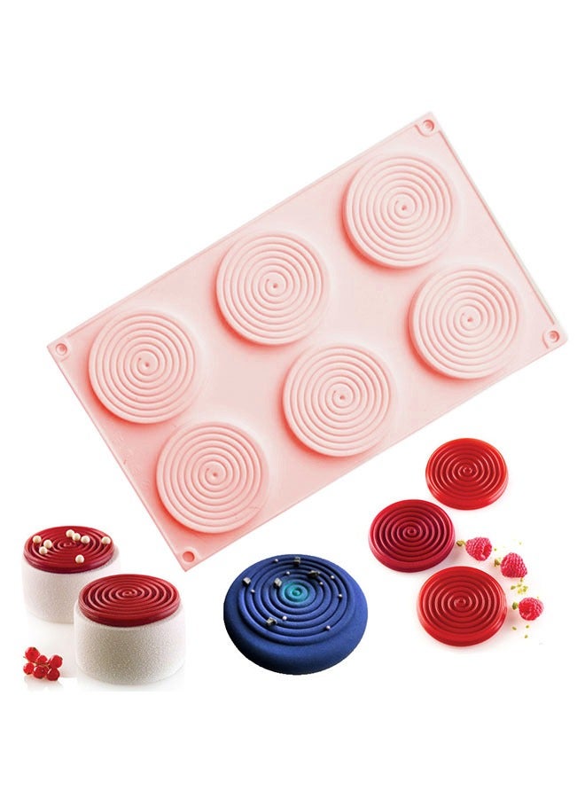 2PCS Round Spiral Swirl Shape 3D Chocolate Cupcake Cake Mould Pink 30 x 17cm - Image 3