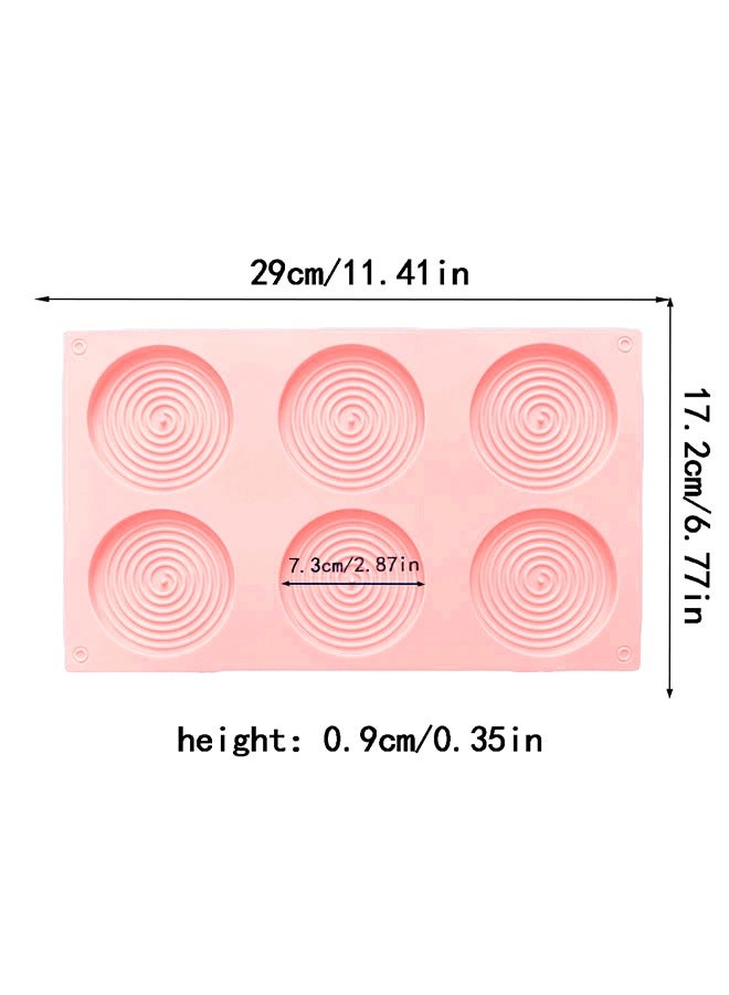 2PCS Round Spiral Swirl Shape 3D Chocolate Cupcake Cake Mould Pink 30 x 17cm - Image 2