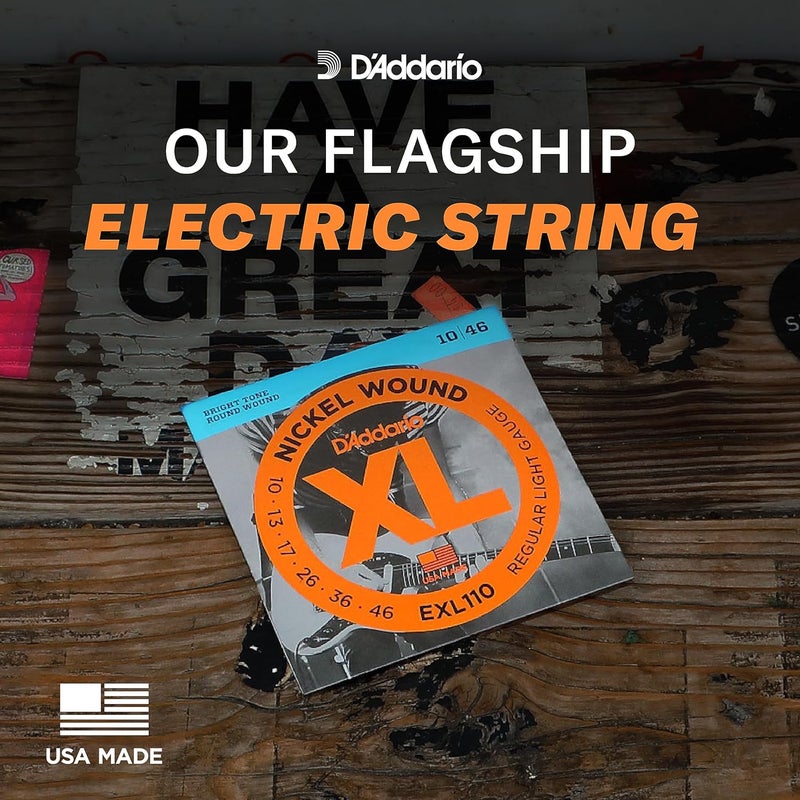 D'Addario أوتار جيتار كهربائي د'أداريوا XL مغلفة بالنيكل - EXL120+-3D، خفيفة جداً زائد، 9.5-44، عبوة 3 - Image 3
