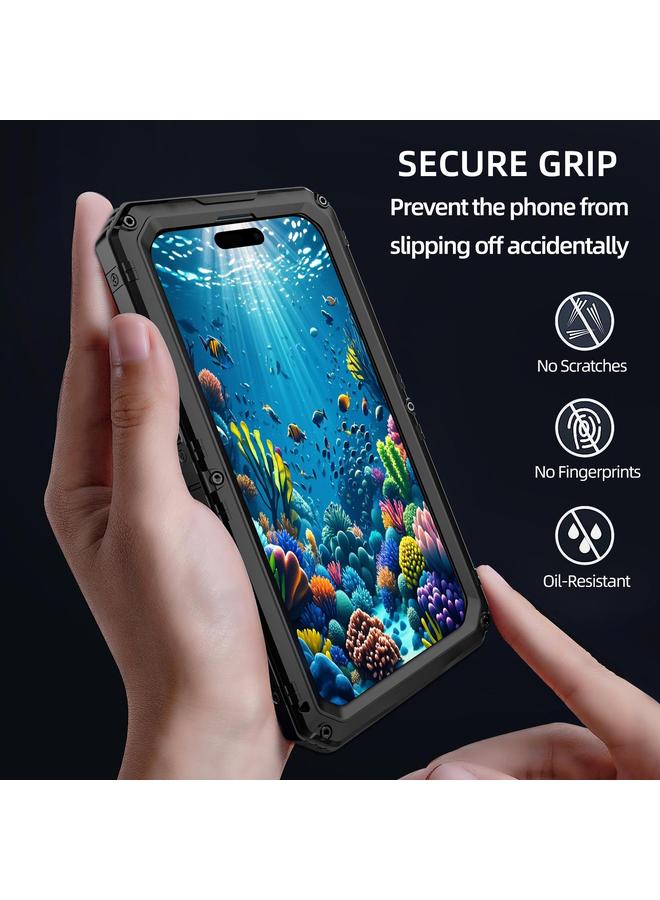 S-TOP Case For iPhone 15 Pro Four-proof Metal Hybrid Silicone Phone Case - Image 4