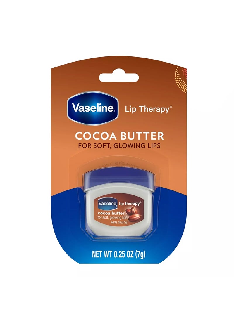 Vaseline Lip Therapy Petroleum Jelly Cocoa Butter, Moisturize & Soothes Dry Lips, 7g
