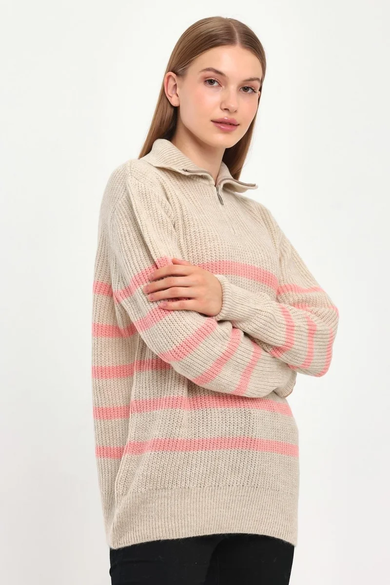 الكسندر جاردي Zippered Turtleneck Knit Sweater (B23-5802)