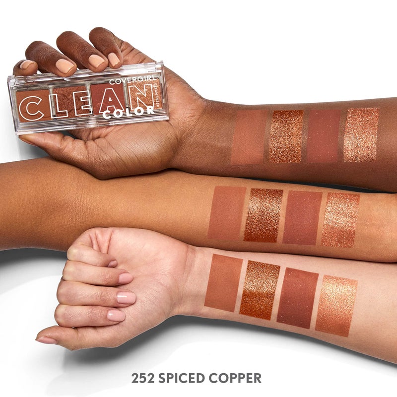 COVERGIRL Clean Fresh Clean Color Eyeshadow Palette, Shimmer Finish, Vegan Formula - Spiced Copper, 4g (0.14 oz) - Image 5