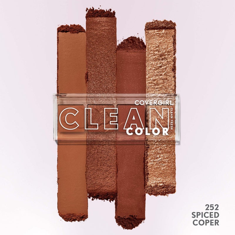 COVERGIRL Clean Fresh Clean Color Eyeshadow Palette, Shimmer Finish, Vegan Formula - Spiced Copper, 4g (0.14 oz) - Image 4