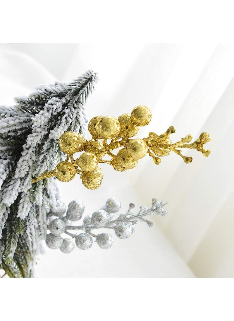 Artiflr Artiflr 14 Pack Christmas Glitter Berries Stems  7.8Inch Artificial Christmas Picks for Christmas Tree Ornaments  DIY Xmas Wreath  Crafts  Holiday and Home Decor  Gold  - Image 3