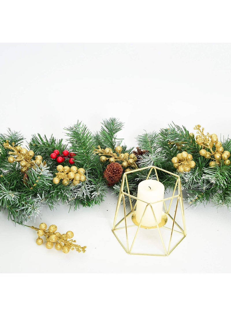Artiflr Artiflr 14 Pack Christmas Glitter Berries Stems  7.8Inch Artificial Christmas Picks for Christmas Tree Ornaments  DIY Xmas Wreath  Crafts  Holiday and Home Decor  Gold  - Image 5