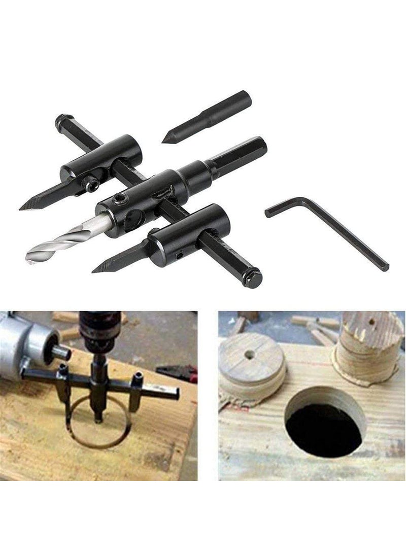 DIY Crafts DIY DIYC10525 Crafts 30120 mm Adjustable Wood Circle Hole Cutter Saw Drill Bit Kit Pack of 2 Pcs Drill Bit Kit  - Image 2