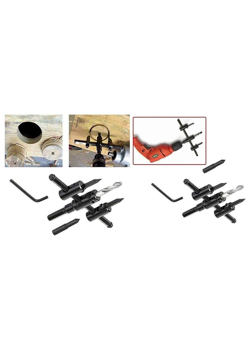 DIY Crafts DIY DIYC10525 Crafts 30120 mm Adjustable Wood Circle Hole Cutter Saw Drill Bit Kit Pack of 2 Pcs Drill Bit Kit  - Image 4
