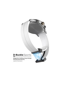Generic 22mm Silicone Strap With Magnetic Folding Buckle For  Honor Watch Magic 2 46mm -White  - Image 3