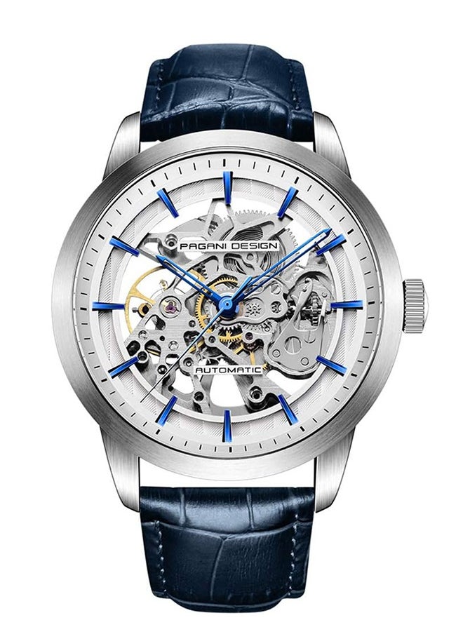 PAGANI DESIGN - Men's Skeleton Automatic Watches Genuine Leather Strap Waterproof Wrist Watch for Man Steampunk Luxury Clock with Deployment Clasp - Image 1