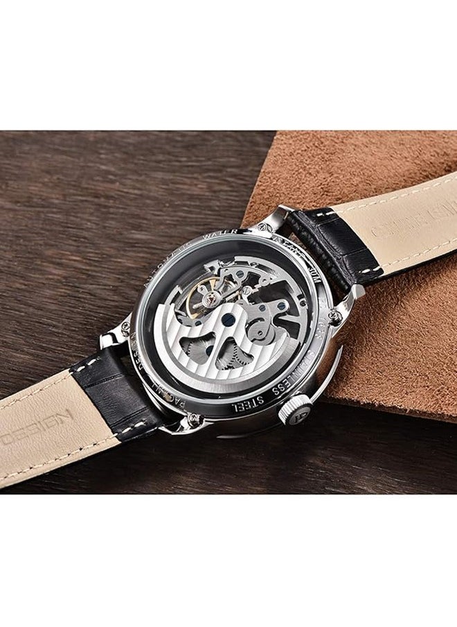 PAGANI DESIGN - Men's Skeleton Automatic Watches Genuine Leather Strap Waterproof Wrist Watch for Man Steampunk Luxury Clock with Deployment Clasp - Image 1