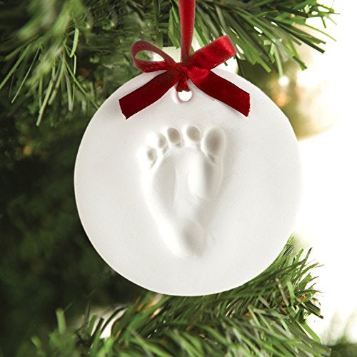 Tiny Ideas Baby's Handprint or Footprint Christmas Ornament, Easy No-Bake Keepsake Kit, Creative Holiday Gift for New and Expecting Parents, Clay - Image 4