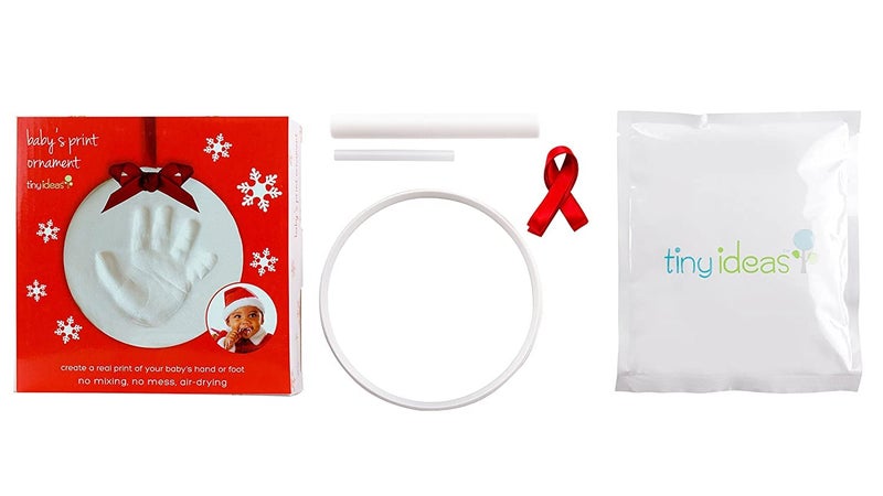 Tiny Ideas Baby's Handprint or Footprint Christmas Ornament, Easy No-Bake Keepsake Kit, Creative Holiday Gift for New and Expecting Parents, Clay - Image 2