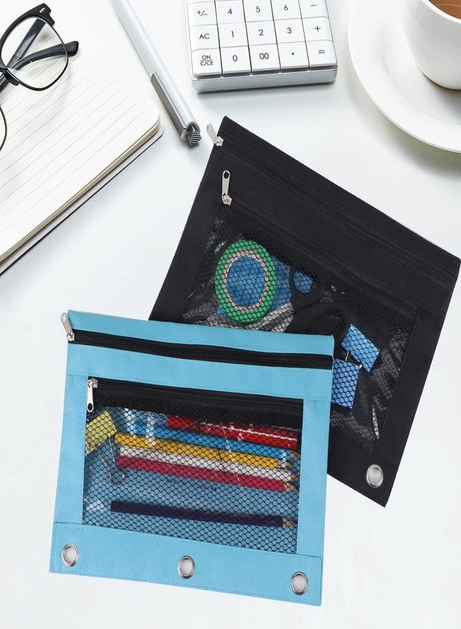 Aipker Pencil Pouches, Zipper Binder Pencil Pouch Pen Case With 3 Holes, 3 Ring Zippered Pocket Pencil Pouch for School Office - Image 5