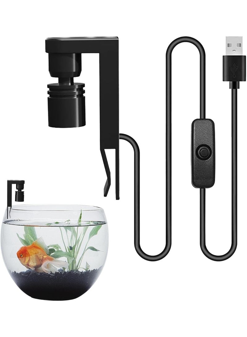 SYOSI LED Aquarium Light, Clip On Fish Tank Lights, Fish Tank Spotlight, Moving Aquarium Lamp, Adjustable Gooseneck Lighting for Aquatic Plants & Small Aquariums, USB-Powered (Black) - Image 5