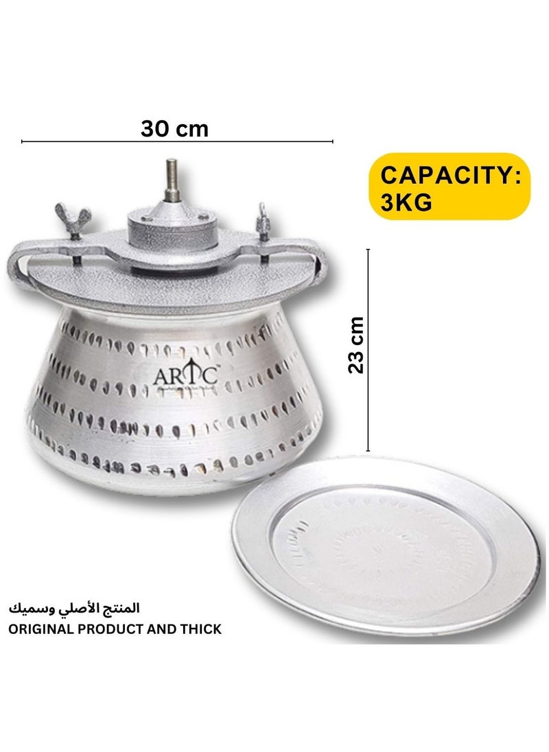 ARTC ARTC Aluminum Harees Making Pot With Machine Cover, Heavy Duty Hareesa Maker 3Kg, Silver  - Image 2