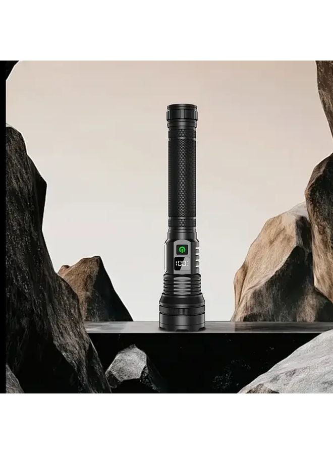 GDSIZHE LED Flashlight With COB Work Light Telescopic Zoom USB Rechargeable 4 Modes Handheld Camping Lamp - Image 1