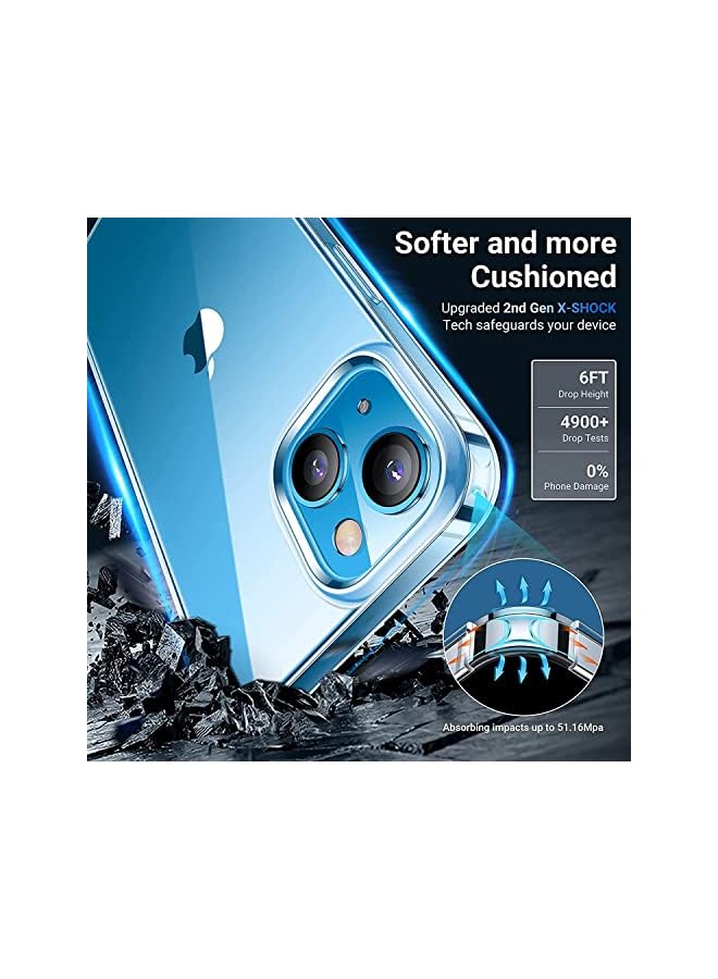 YoYoTech Clear Transparent Iphone 14 Case 2022 Anti Yellowing Military Ultra Thin Shock Absorption Anti Scratch Back Cover Crystal Clear. - Image 2