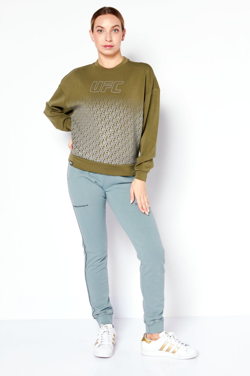 Ufc Women Sportswear Fit Long Sleeves Training Sweatshirt, Olive - Image 2