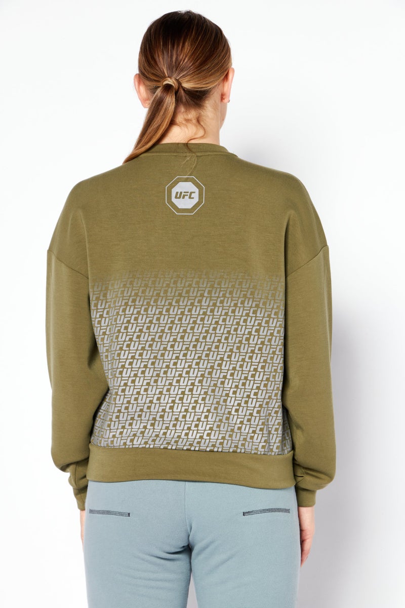 Ufc Women Sportswear Fit Long Sleeves Training Sweatshirt, Olive - Image 3
