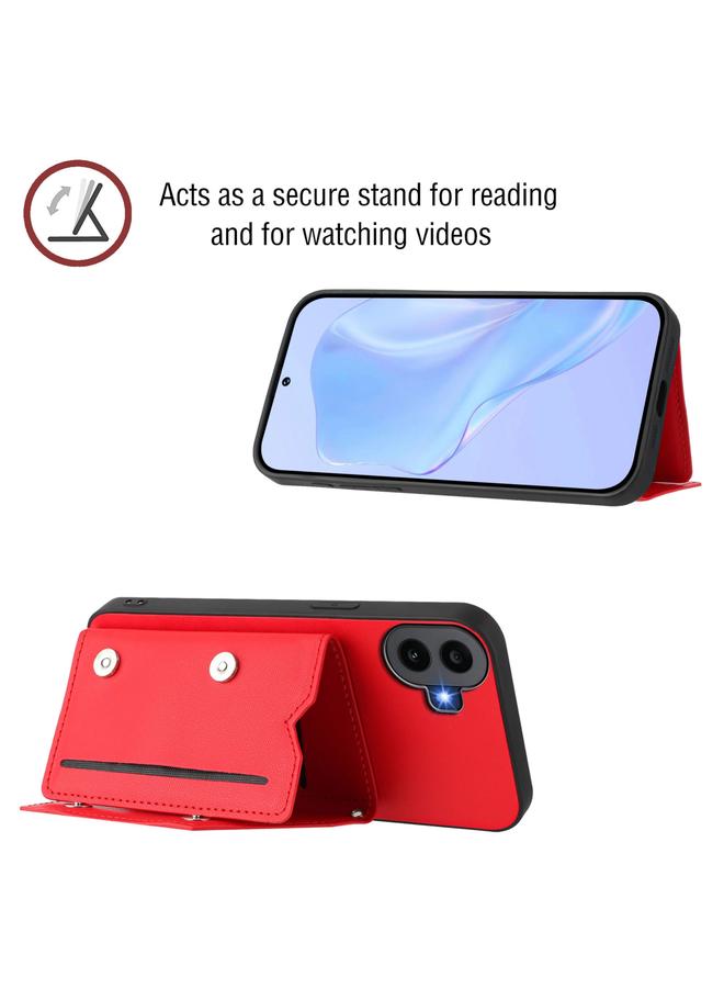 اس-توب جراب لهاتف Case For Nothing CMF Phone 1 Skin Feel مع أربع فتحات للبطاقات وحزام معصم - Image 4