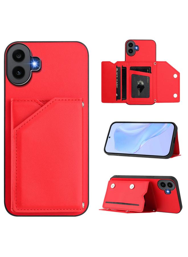 اس-توب جراب لهاتف Case For Nothing CMF Phone 1 Skin Feel مع أربع فتحات للبطاقات وحزام معصم - Image 1