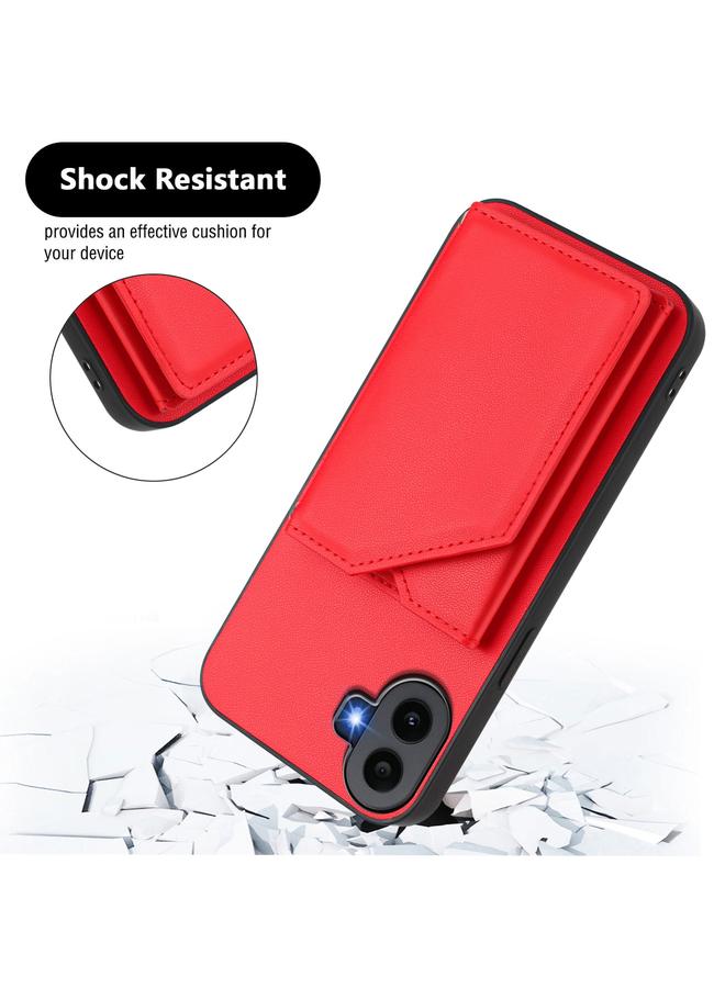 اس-توب جراب لهاتف Case For Nothing CMF Phone 1 Skin Feel مع أربع فتحات للبطاقات وحزام معصم - Image 3