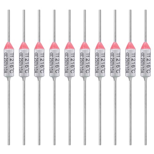 ALLECIN 10PCS 216 Degrees Celsius Thermal Fuse 10A 250V AEC216E Temperature Fuses Cutoffs 10Amp 250Volt 216℃ Fusible - Image 1