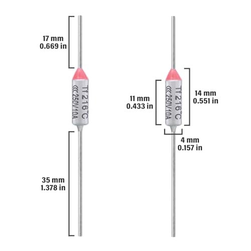 ALLECIN 10PCS 216 Degrees Celsius Thermal Fuse 10A 250V AEC216E Temperature Fuses Cutoffs 10Amp 250Volt 216℃ Fusible - Image 2