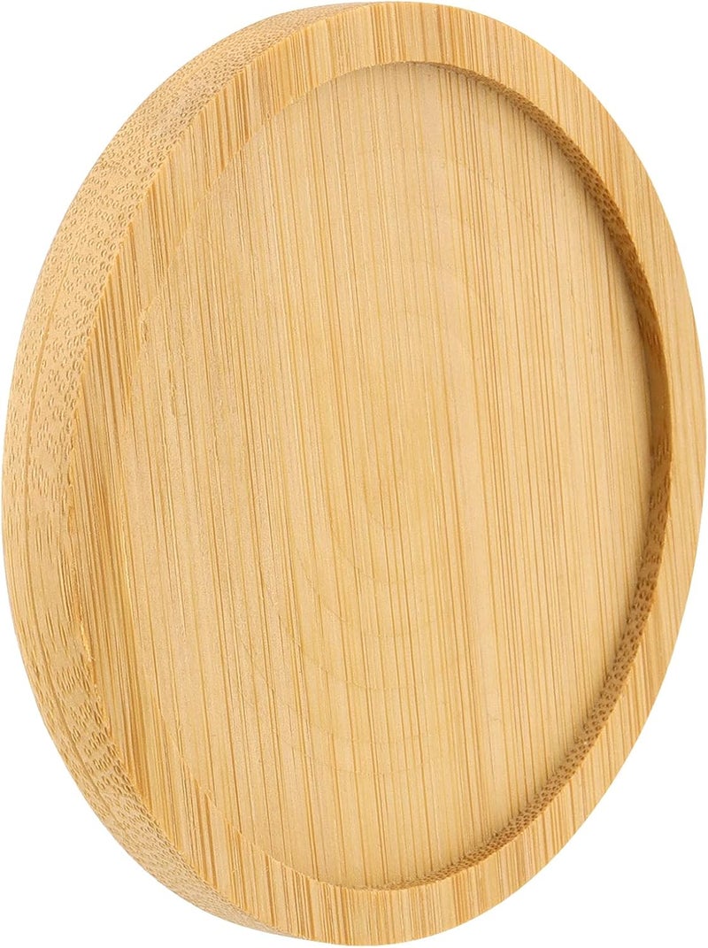 PINGEUI 30 Pack 3 Inch Round Bamboo Coasters, Natural Wooden Drink Coasters, Round Bamboo Saucer Decorative Succulent Tray for Cups, Outdoor and Indoor Plant Pots - Image 4