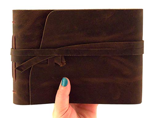 Rustic Ridge Leather Rustic Genuine Leather Scrapbook Photo Album with Gift Box - Scrapbook Style Pages - Holds 100 4x6 or 5x7 Photos - Memory Book - Image 4