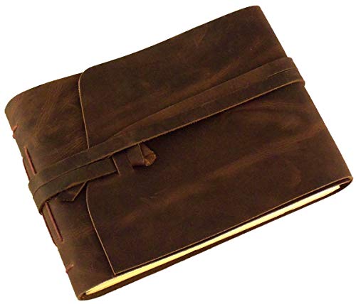 Rustic Ridge Leather Rustic Genuine Leather Scrapbook Photo Album with Gift Box - Scrapbook Style Pages - Holds 100 4x6 or 5x7 Photos - Memory Book - Image 3