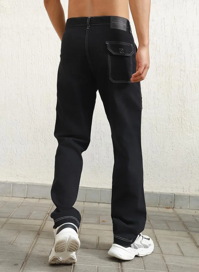 هوبرهولمي بنطال كارجو بقصة مريحة وتفاصيل مدروزة