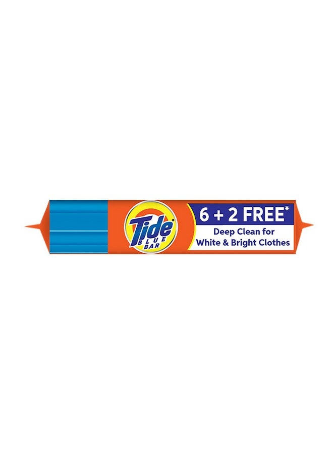 Tide Blue Detergent Bar Soap, Super Value Pack of 8 Bars, Removes Tough Stains, 1.6 kg - Image 2