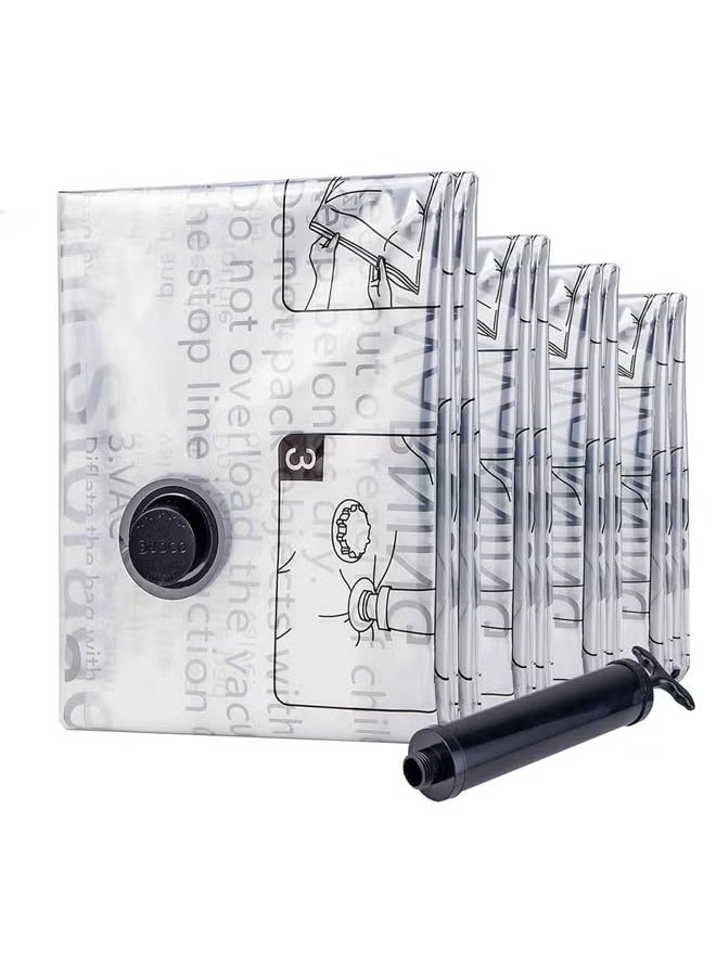 Arabest 8 Pack Vacuum Storage Bags, Space Saver Bags with Travel Hand Pump, Compression Airtight Sealer Bags for Clothes, Bedding, Pillows, Comforters, Blankets, 2 Jumbo, 2 Large, 2 Medium, 2 Small - Image 1