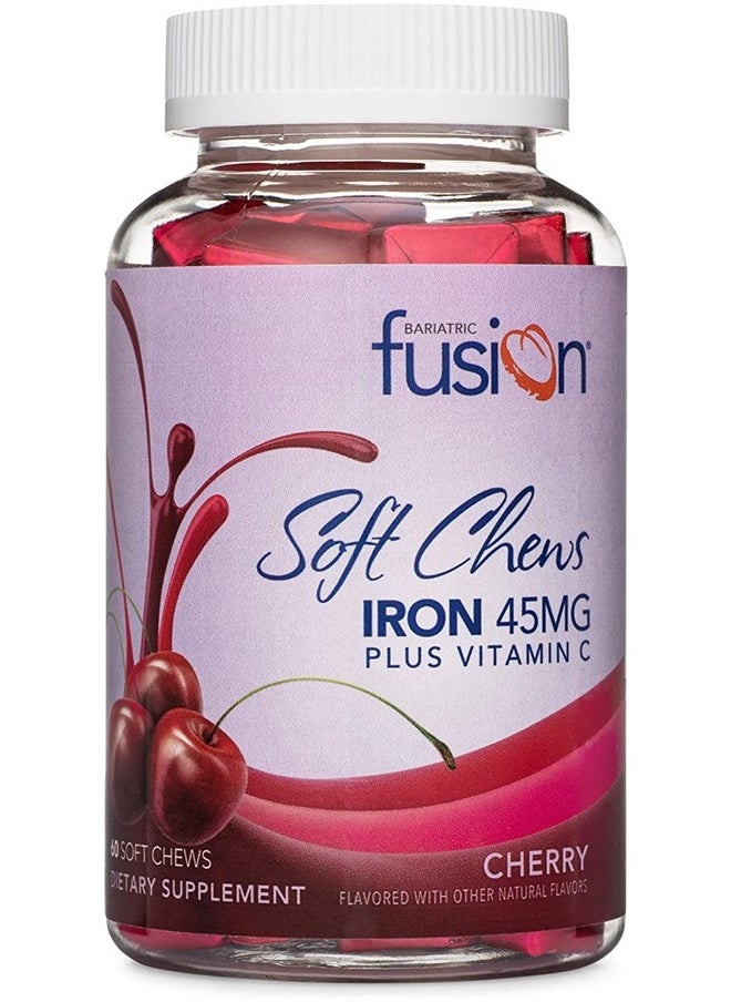 Iron Soft Chew with Vitamin C | Cherry Flavored | Chewy Vitamin for Bariatric Patients | Gluten Free | Iron Supplement for Women and Men | 60 Count | 2 Month Supply - pzsku/Z9E4BA129506DF7C52557Z/45/_/1716689155/1bfaf191-20d5-4464-a059-dd33f143a3b3