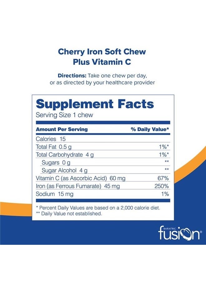 Iron Soft Chew with Vitamin C | Cherry Flavored | Chewy Vitamin for Bariatric Patients | Gluten Free | Iron Supplement for Women and Men | 60 Count | 2 Month Supply - pzsku/Z9E4BA129506DF7C52557Z/45/_/1716689159/adaf322b-4ec6-40b3-8b6d-8ceb38b5bc29