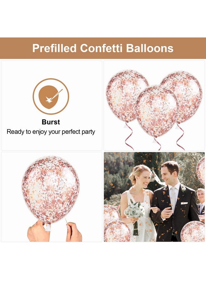 Biapian Rose Gold Black Balloons Set 60Pcs Metallic Rose Gold Birthday Balloons Pearl Rose Gold Confetti Balloons Matte Black Latex Balloons Party Balloons For Birthday Baby Shower Wedding Party Decoration - Image 3