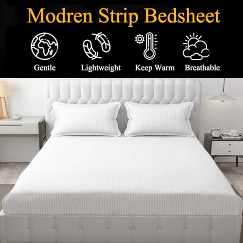 FRESH FROM LOOM Microfiber Wrinkle Resistant | Soft Skin Safe | Breathable King Size Flat Bedsheets | Hotel & Home | Double Bedsheet Set with 2 Pillow Covers (108x108 Inches White) - Image 5