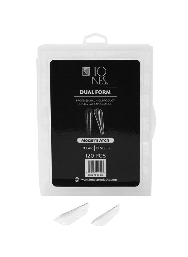 TONES Dual Form 120 PCS (Modern Arch) Soft Reusable Gel Tips, Shape Nail Extension Mold