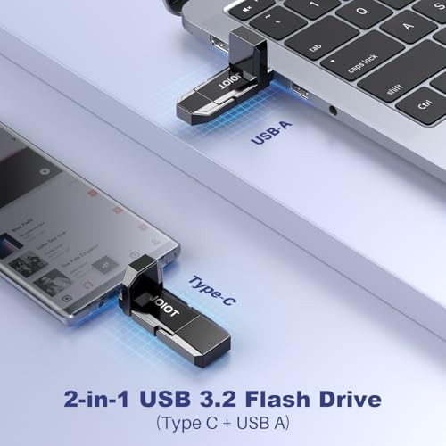 JOIOT USB C Flash Drive 128GB Up to 450MB/s Dual Type-C & USB-A USB 3.2 Solid State Drive USB-C Thumb Drive Compatible with iPhone 15/16 Series Smartphone Tablet Laptop Car Smart TV Game Console - Image 2